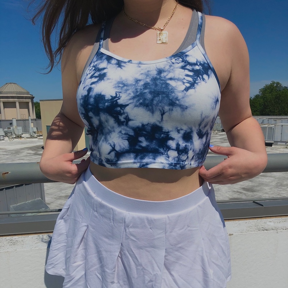 Blue Tie Dye Tank Top